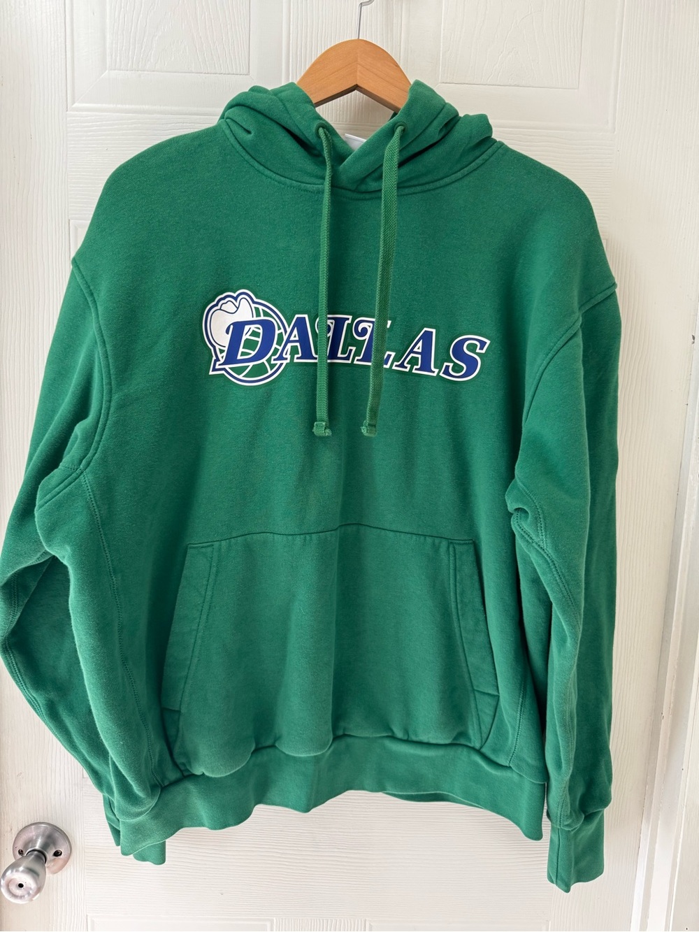 Green Crewneck Hoodie with Dallas Chest Script
